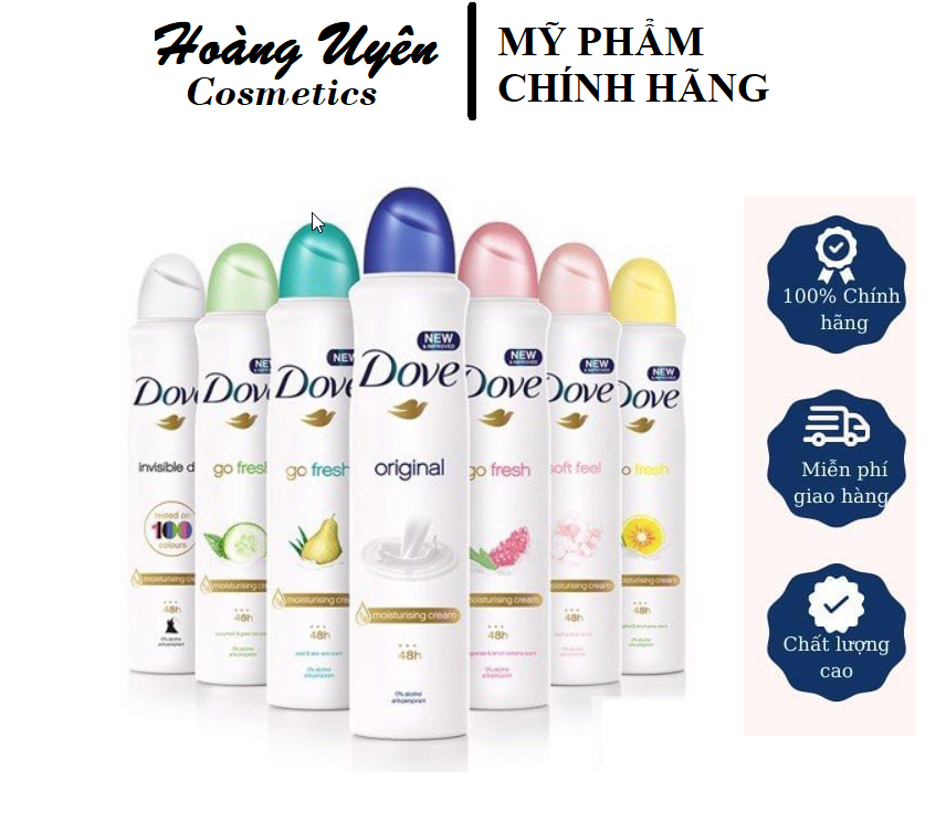 Xịt Khử Mùi Toàn Thân Dove 150ml Hương Nước Hoa - Khử mùi suốt 48h ( Nhiều mùi lựa chọn )