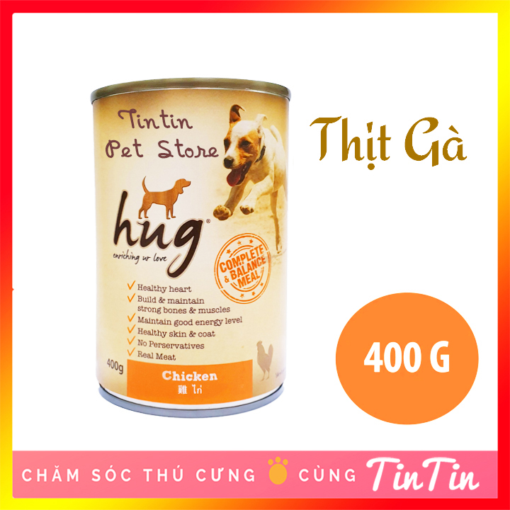Pate Dinh Dưỡng Cho Chó HUG Lon 400 Gram