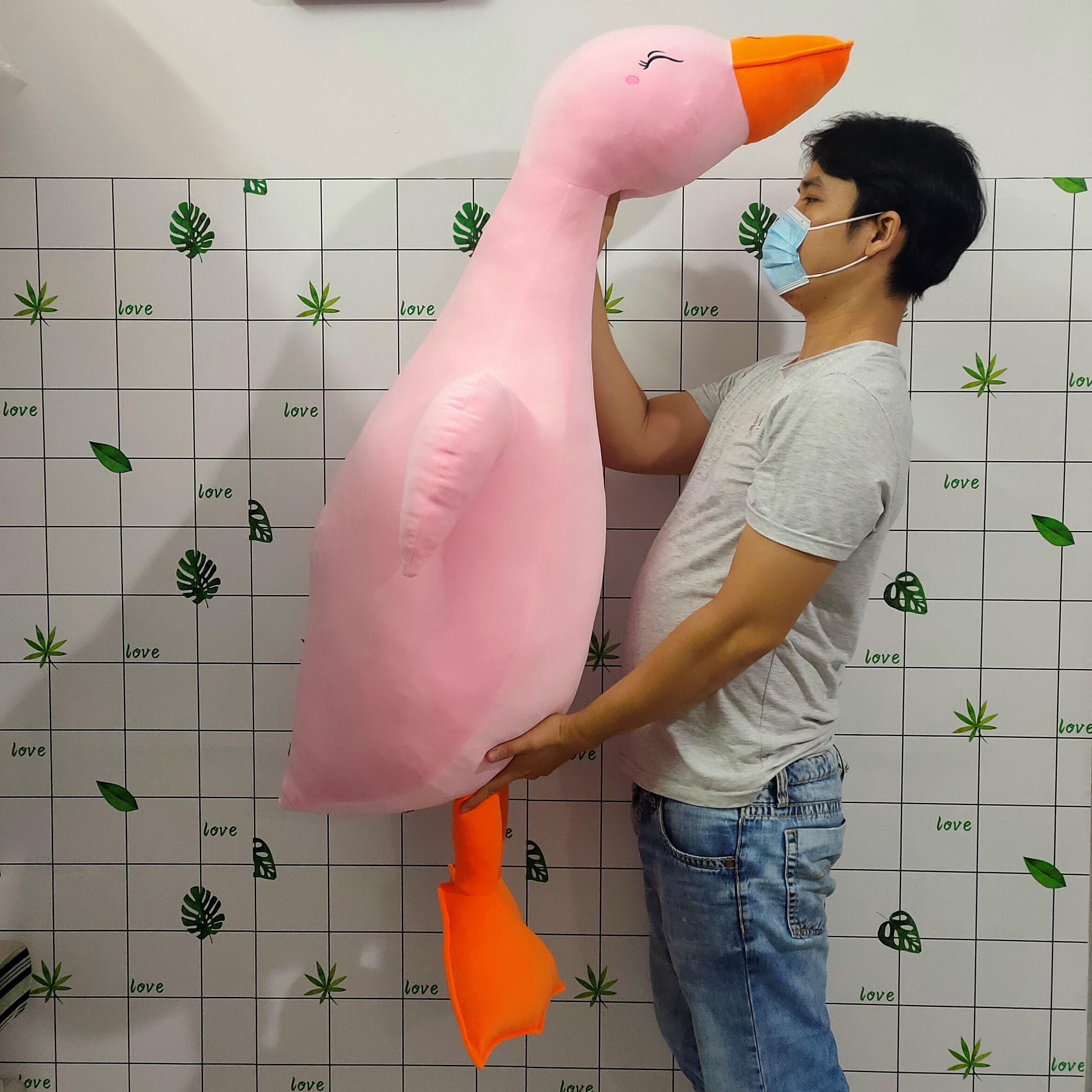 GỐI ÔM VỊT LƯỜI SIZE LỚN HÀNG CAO CẤP VẢI MINISO HÀN QUỐC MỀM MỊN