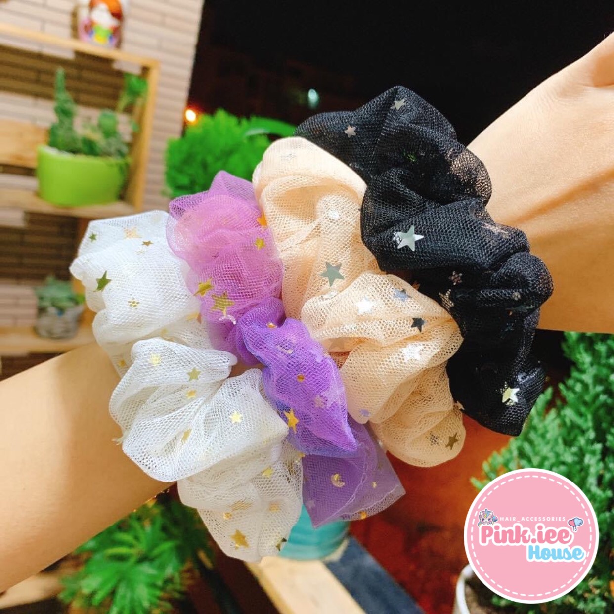 [HCM]SCRUNCHIES LƯỚI SAO 2 LỚP - CỘT TÓC HOTTREND