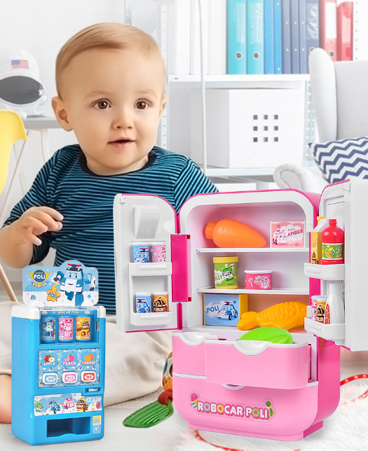 Đồ chơi máy bán nước và trái cây tự động