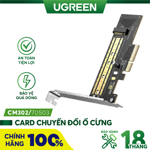 Bảng giá Card chuyển đổi ổ cứng UGREEN CM302 70503 - SSD NVMe M.2 PCIe 2280 to PCI-E 3.0 4X - Hàng chính hãng - Bảo hành 18 tháng Phong Vũ