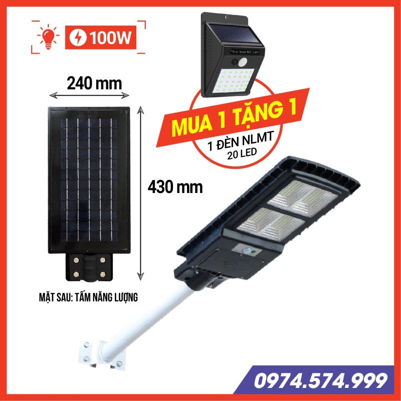 Đèn năng lượng mặt trời liền thể công suất 50 - 100 - 150 W, Đèn đường năng lượng mặt trời 50 - 100 - 150 W