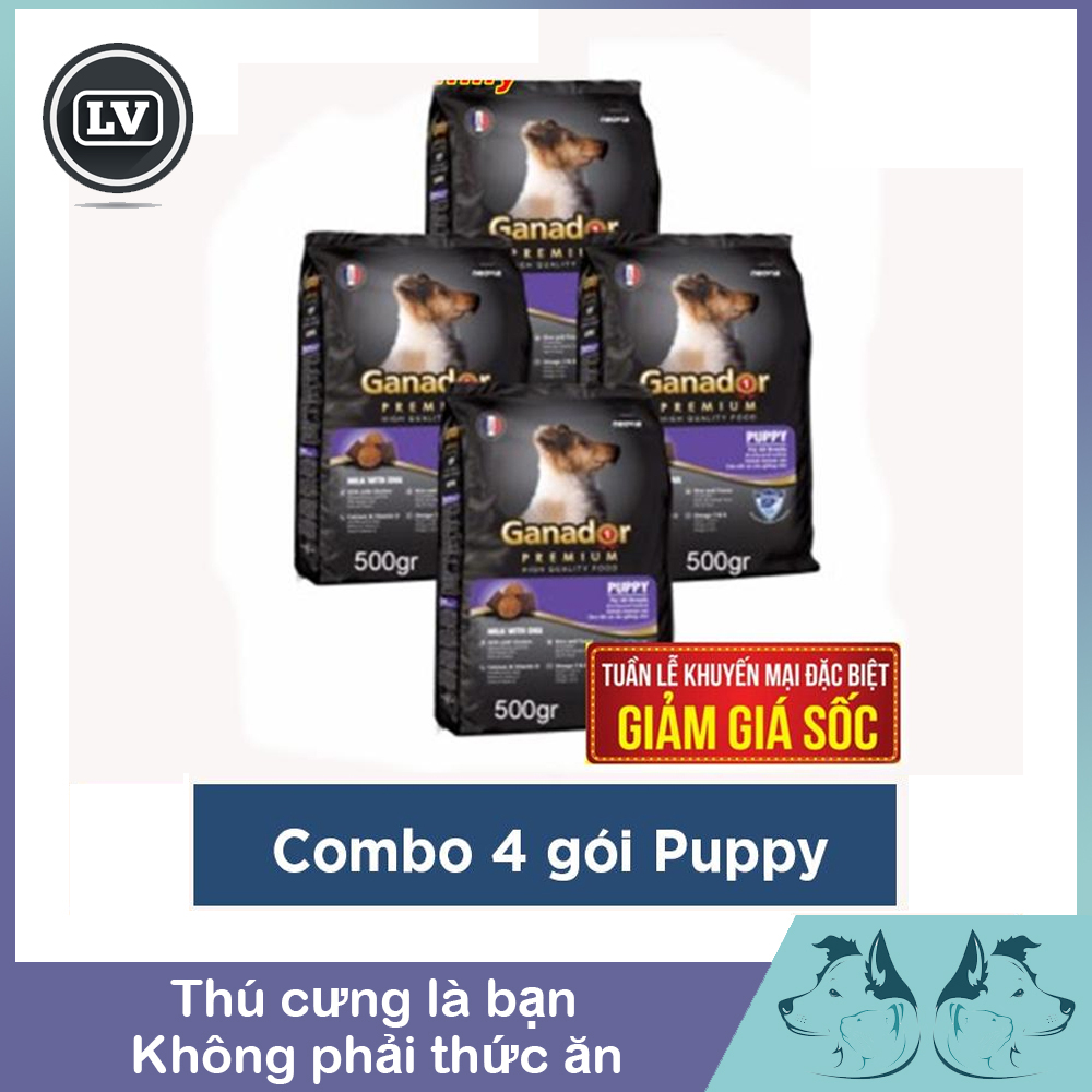 Combo 4 túi Thức ăn cho chó nhỏ Ganador Puppy (400g/túi)