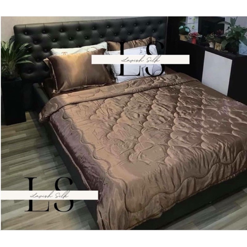 Ga Giường Drap Lẻ Phi Lụa Lavish Silk cao cấp mát lạnh hàng loại 1  - Nâu