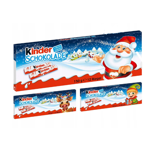 Kinder Socola sữa vỉ 8 thanh 100g,125g,150g