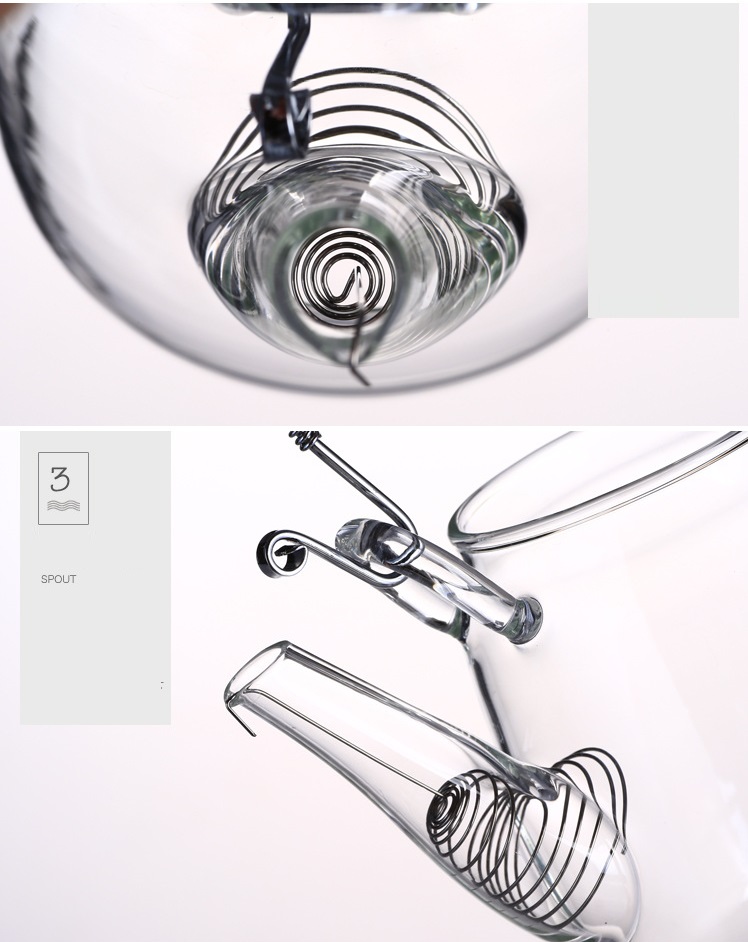 Ấm Thủy Tinh Pha Trà có lưới lọc inox 304 (500 ml)