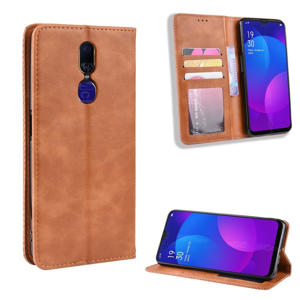 Bao da dạng ví oppo f11 leather luxury