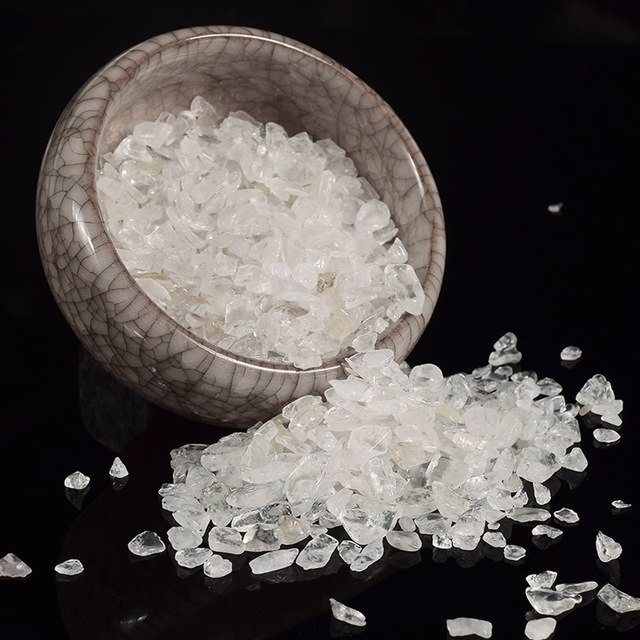 1kg Đá vụn thạch anh màu trắng tự nhiên 100%