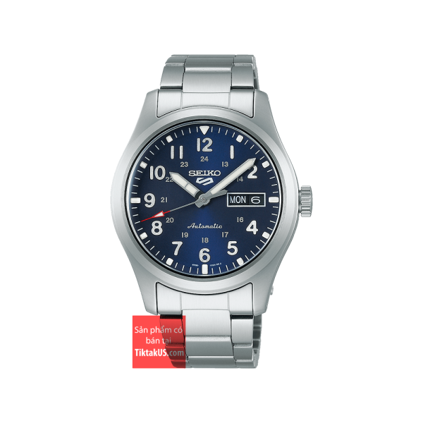 [HCM]Seiko 5 Sport 2021 SRPG29K1 Field Watch  Đồng hồ lính Automatic size 39.5mm vỏ thép không gỉ 316L thép chống nước 100m kính harlex 4R36 lên cót tay trữ cót 40 tiếng mặt xanh dương Blue dial