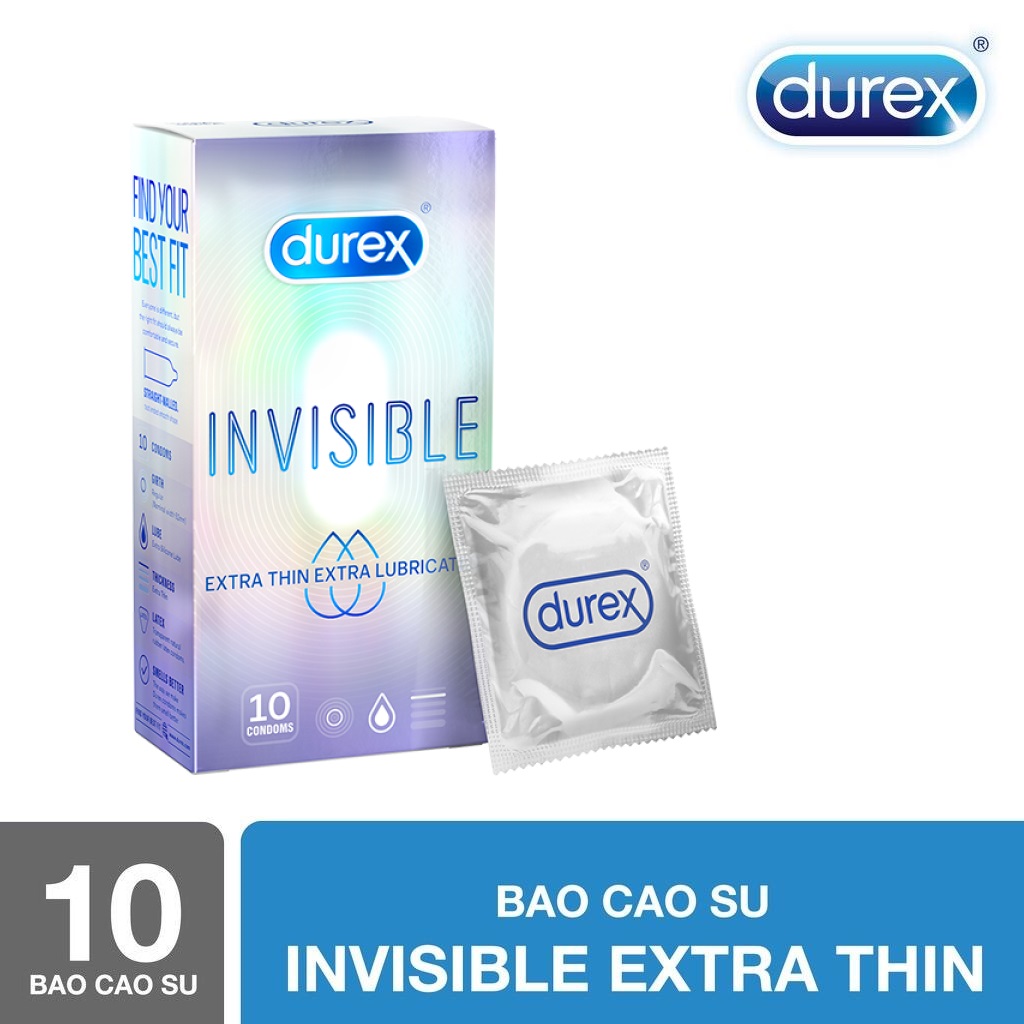 Bao cao su Durex Invisible Extra Thin Extra Sensitive 1 Hộp 10 Bao