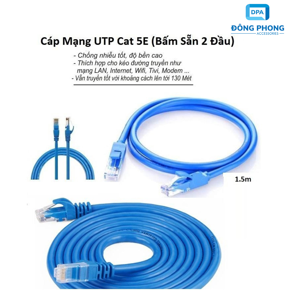 Cáp Mạng 2 Đầu Bấm Sẵn LXF Tốc Độ CAT 5E Dài 1.5M