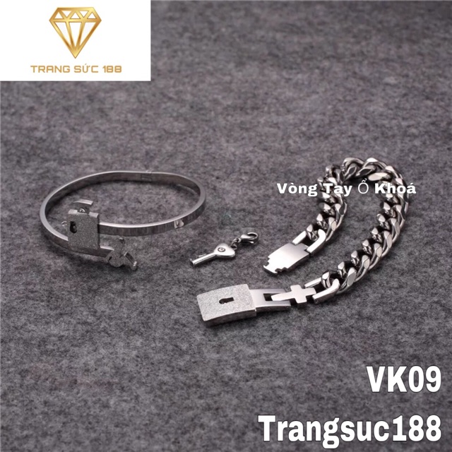 Vòng lắc tay ổ chìa khoá nam nữ vk09 thiết kế tinh xảo mang lại vẻ lộng lẫy và sang trọng quý phái