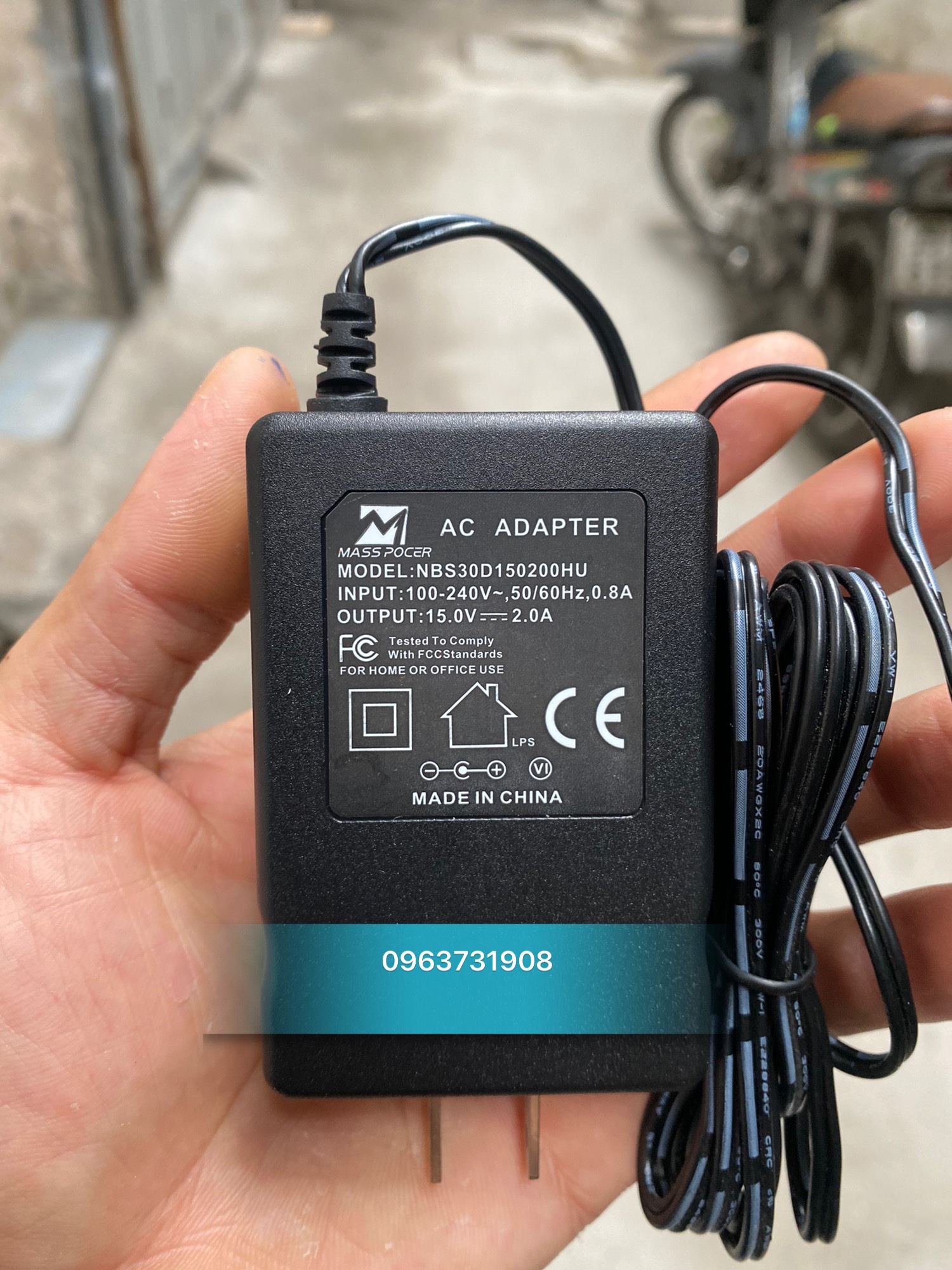 Dây sạc loa kéo Sansui 15V 2A hàng cao cấp