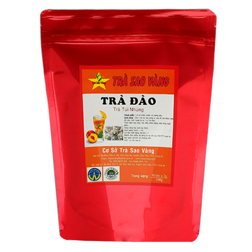 Trà Đào Sao Vàng (Túi Nhúng) gói 100gr nhiều vị ( Đào, Vải)