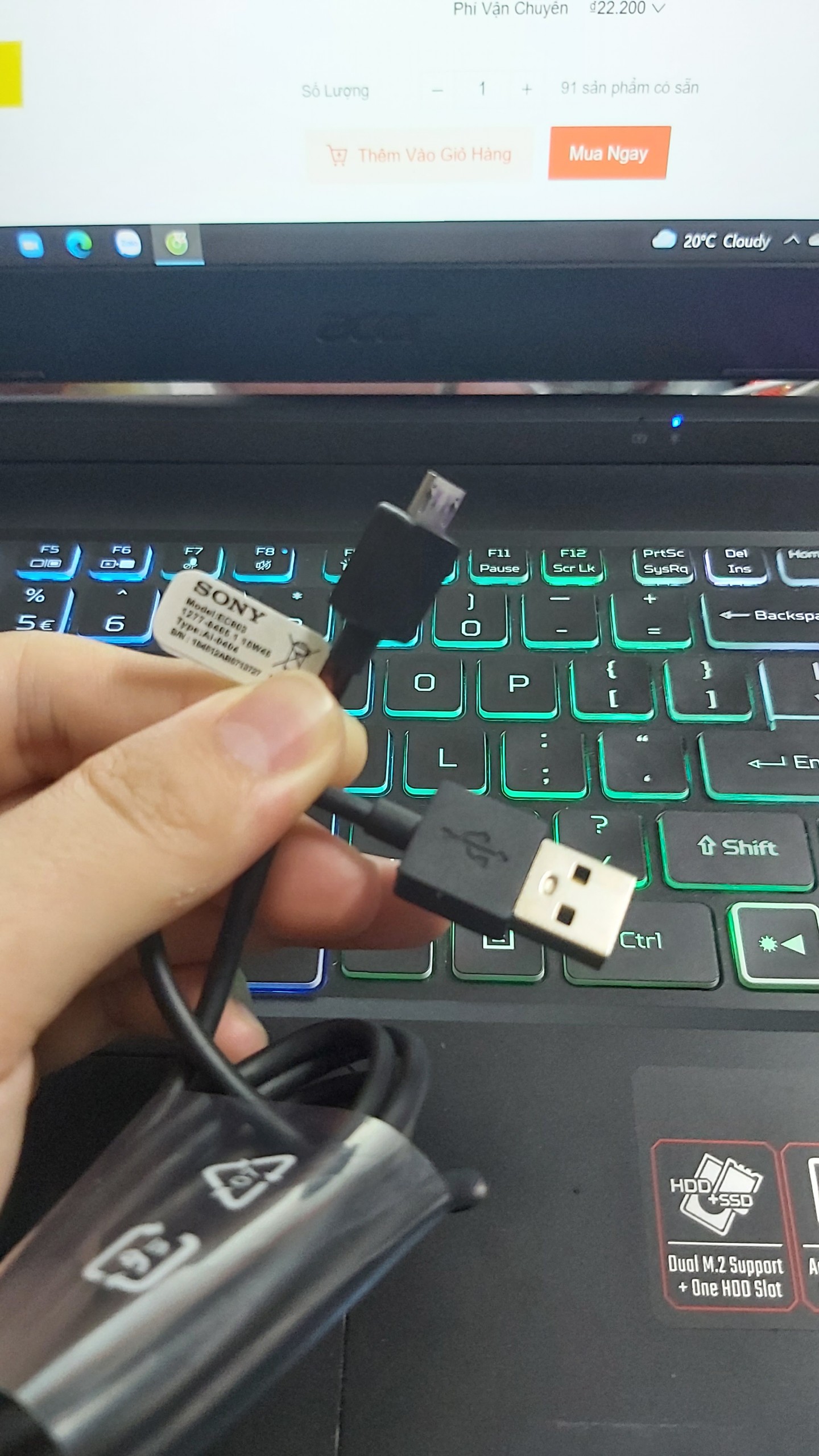 Cáp SONY EC803 Micro USB Chính Hãng - Chuẩn Zin Xịn