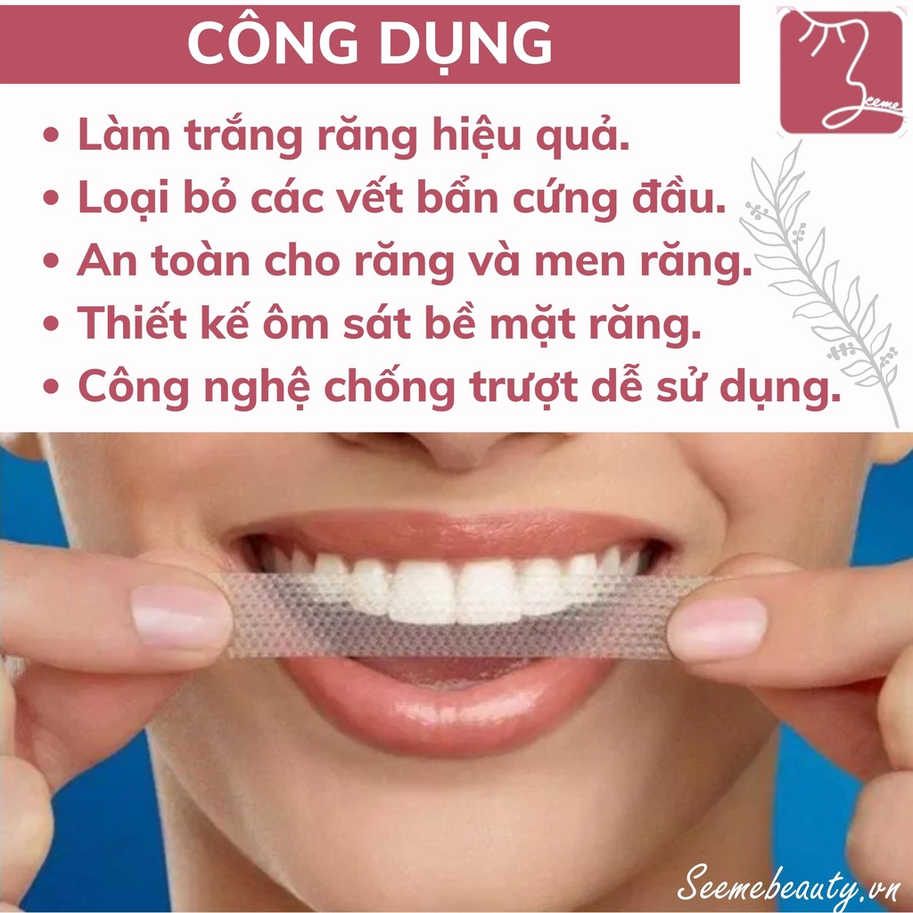 Miếng dán trắng răng Crest 3D White - Mỹ (Professional Effects/ Supreme Flexfit/ Glamorous/ 1 hour) Seeme Beauty