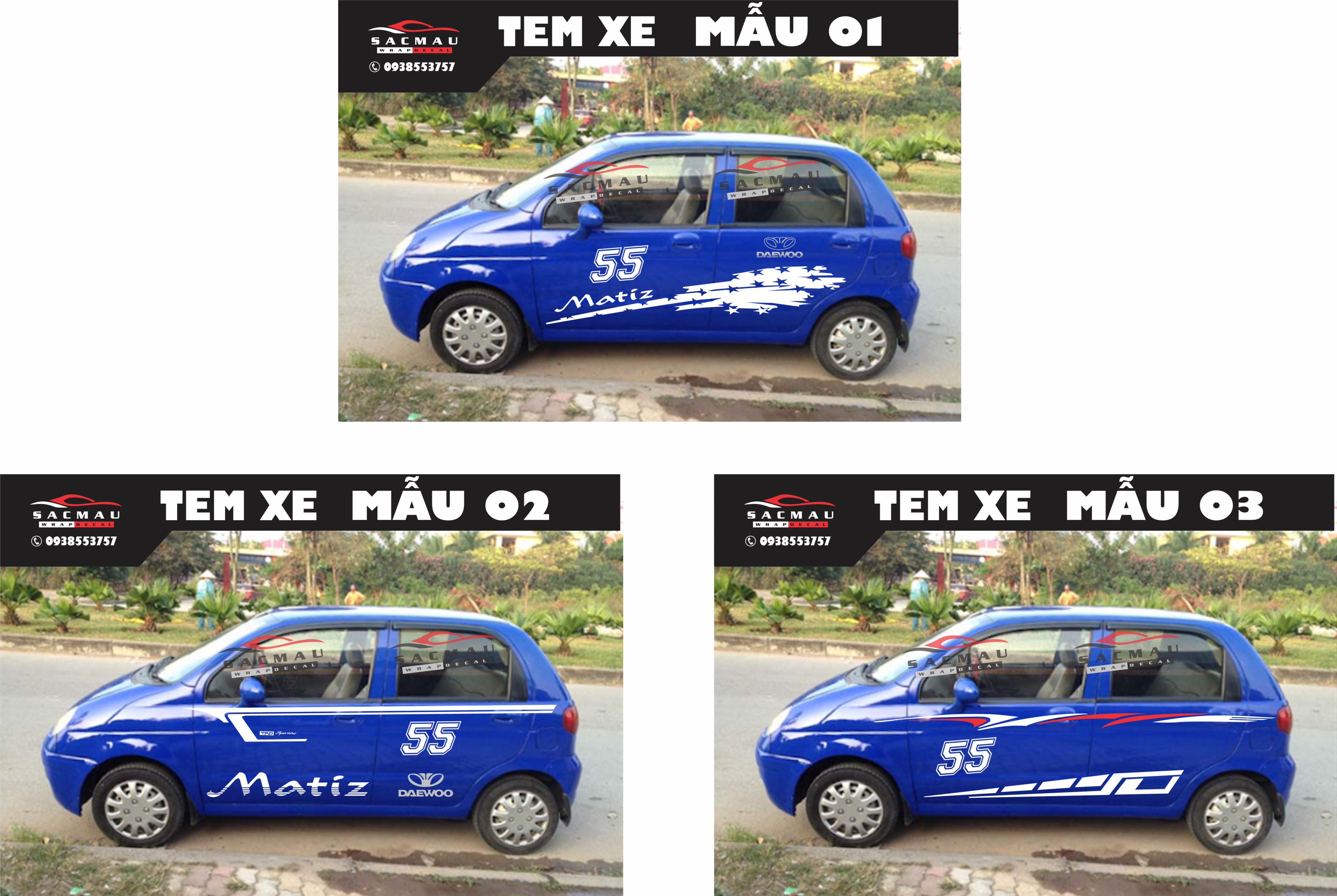 Tem dán trang trí Daewoo Matiz