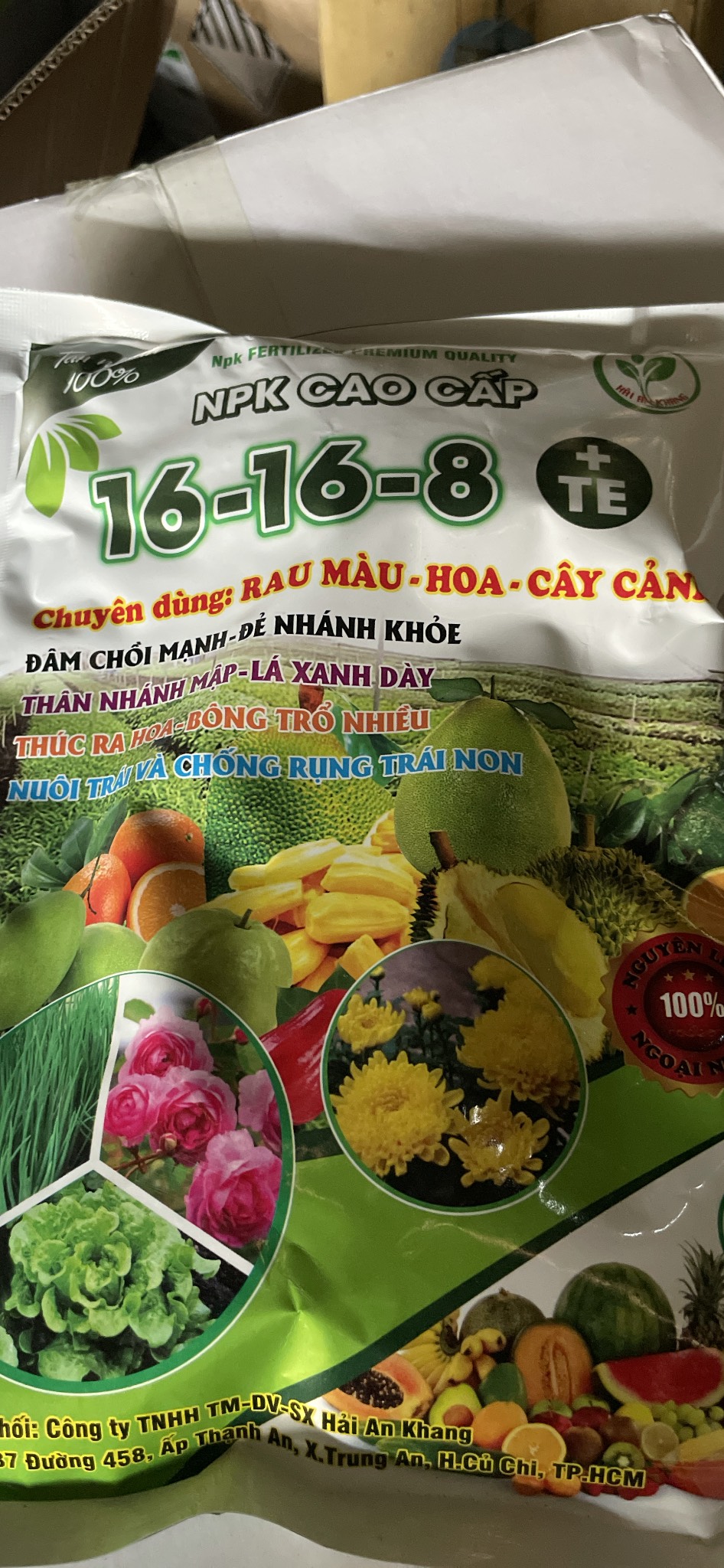Phân NPK cao cấp 16-16-8+TE gói 1kg