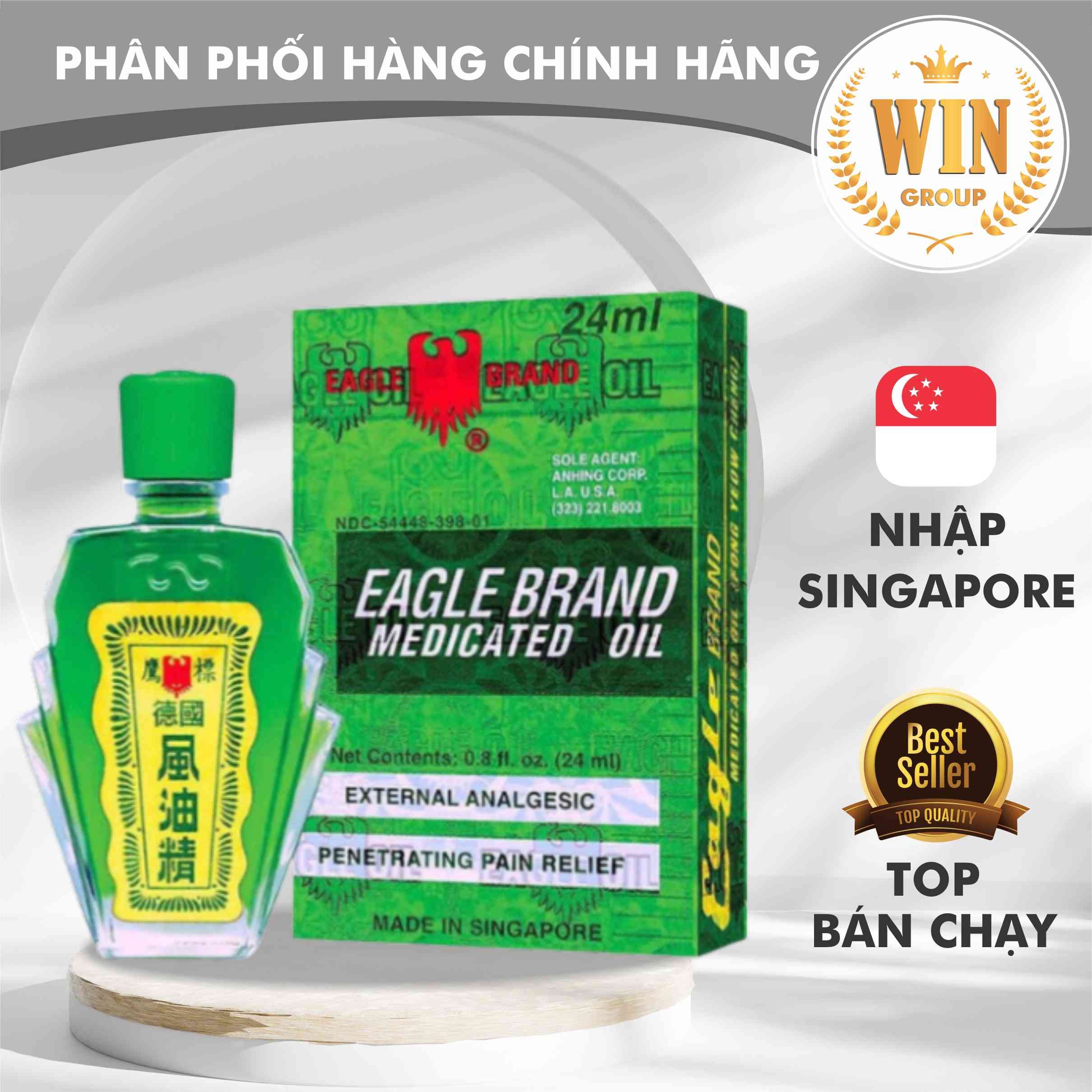 (12ml) Dầu xanh con ó Eagle Brand nhập khẩu Singapore