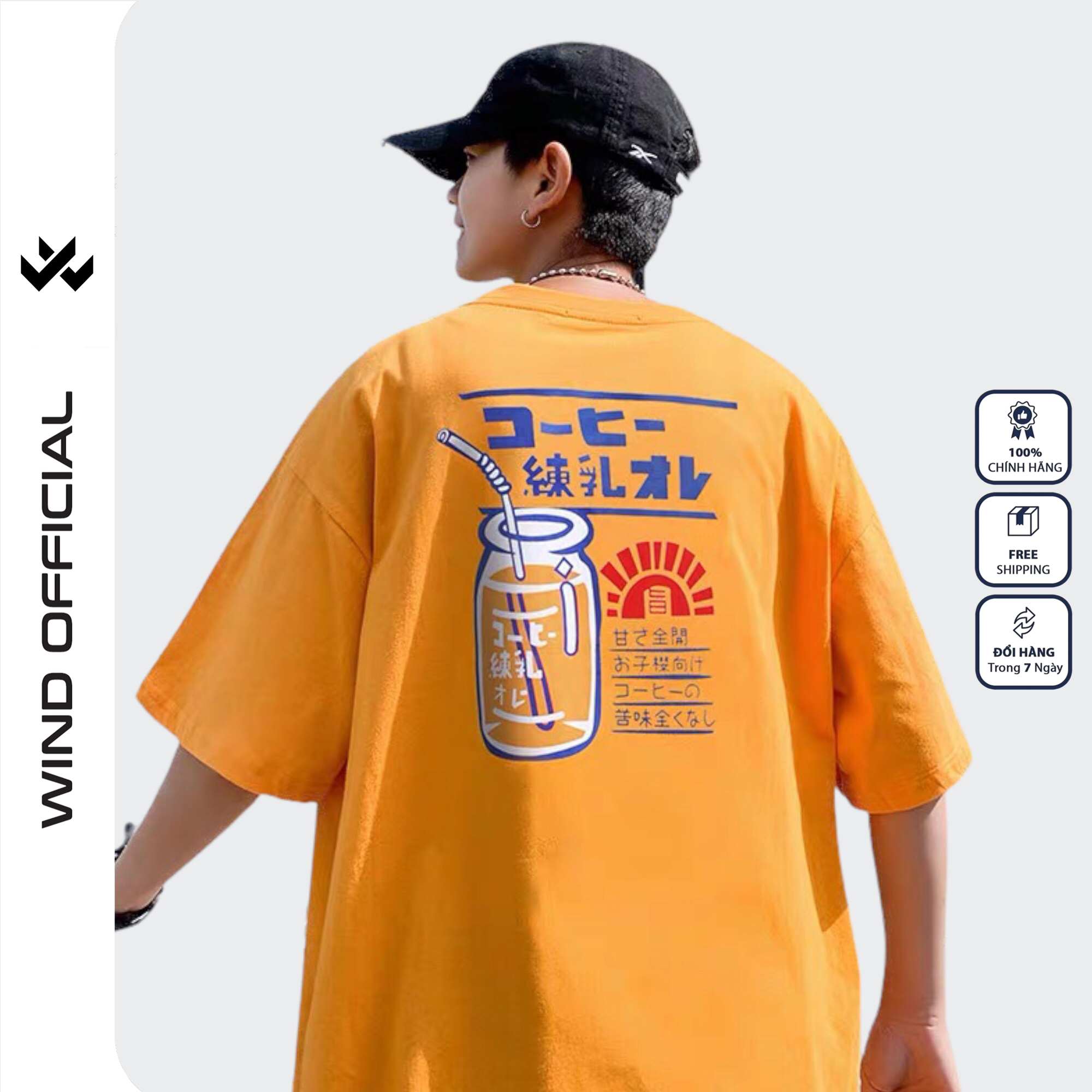 Áo thun tay lỡ nam nữ WIND phông dáng rộng Vitamin C, thời trang nam nữ ulzzang oversize