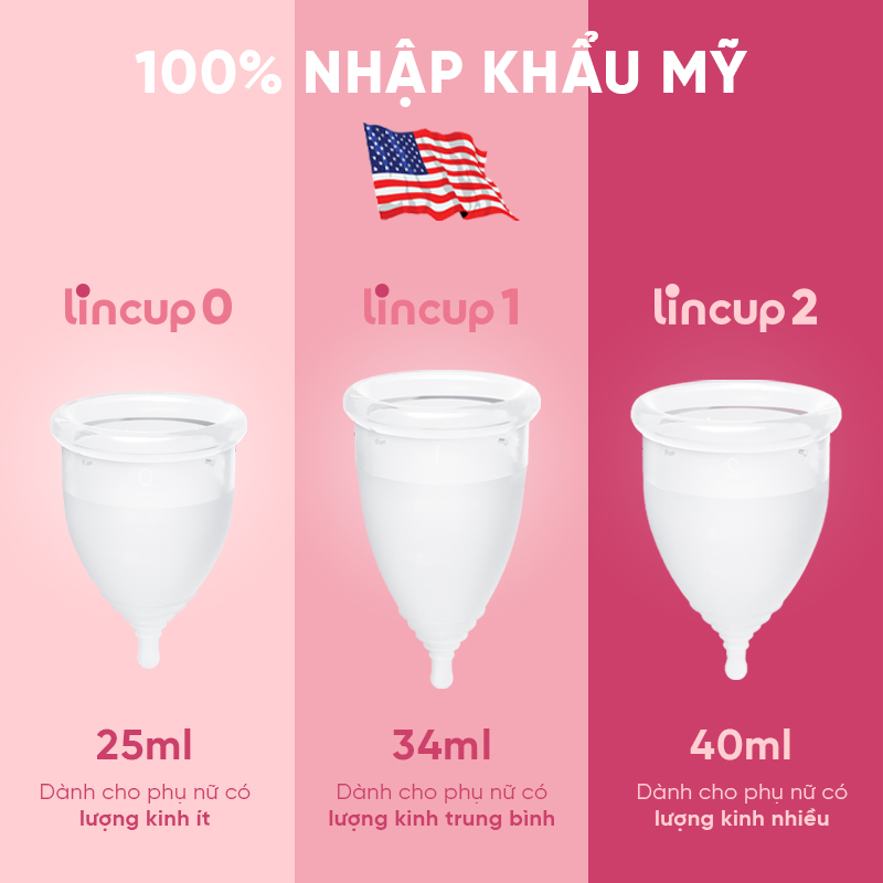 Combo Cốc nguyệt san Lincup kèm bàn chải, túi lụa