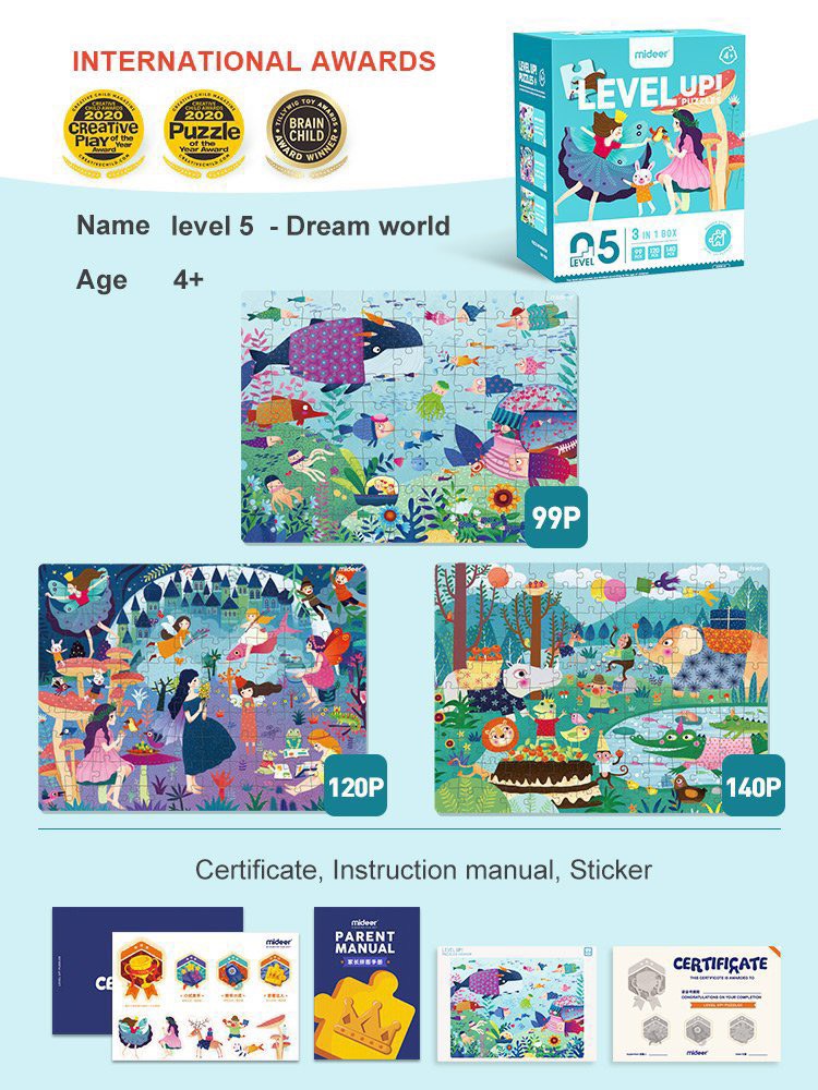 Bộ Xếp Hình Mideer Nâng Cao Advanced Puzzle 7 Cấp Độ - MIDEER