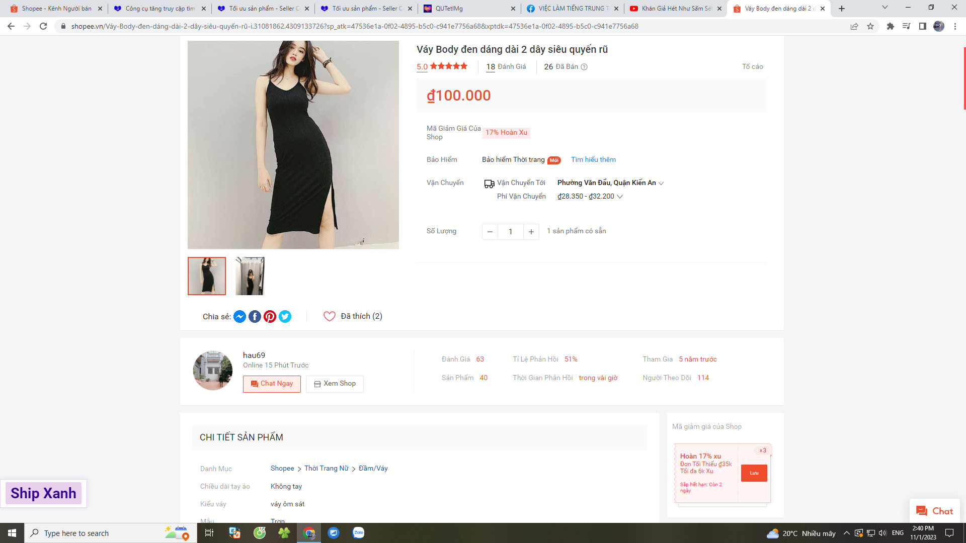 Váy Body đen dáng dài 2 dây siêu quyến rũ