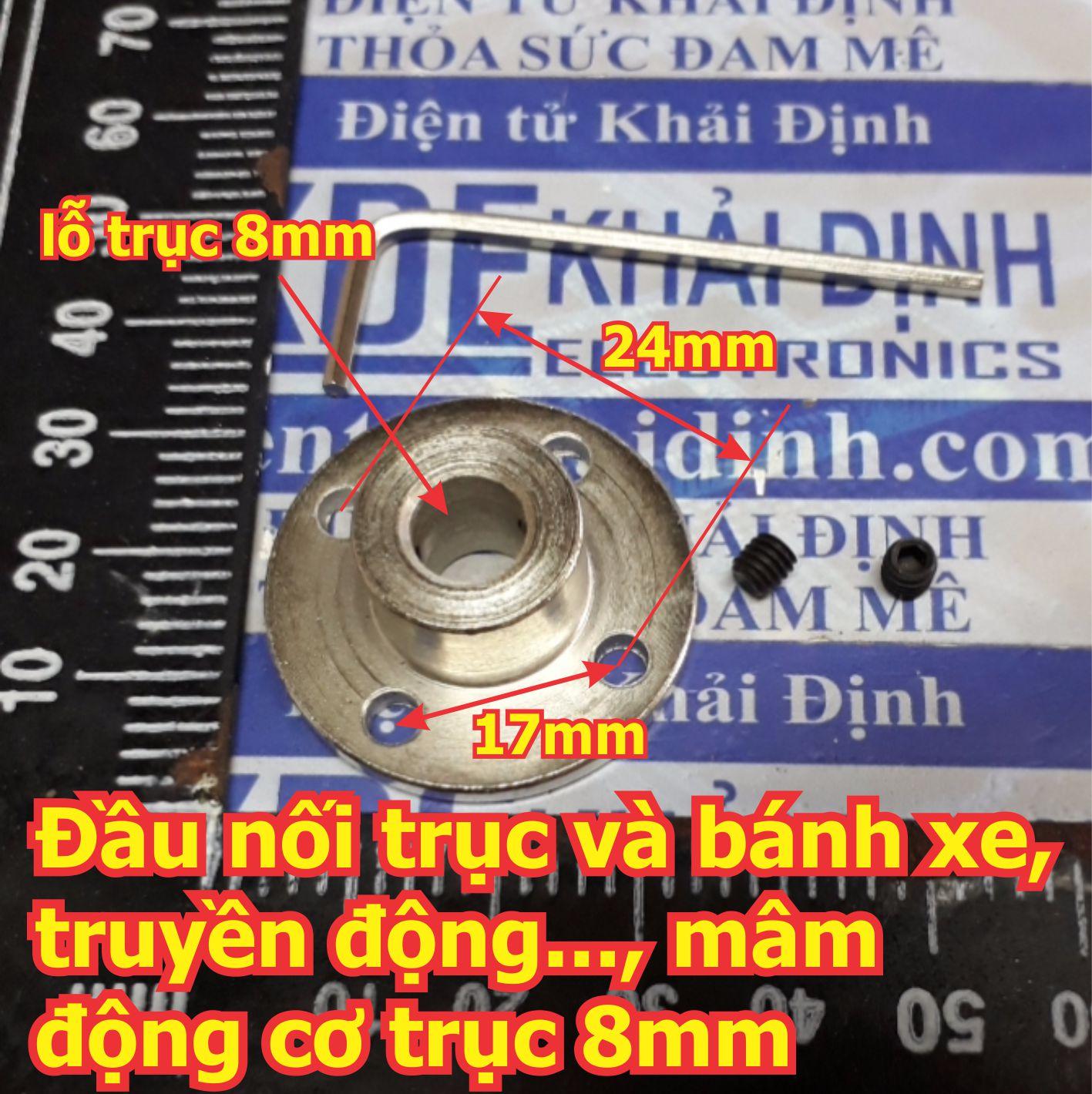 Đầu nối trục và bánh xe mâm tròn mặt bích lỗ trục 3mm ~12mm kde2631