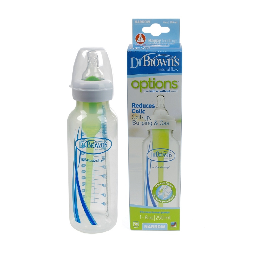 Bình sữa cổ thường nhựa PP Dr Brown options, 250ml
