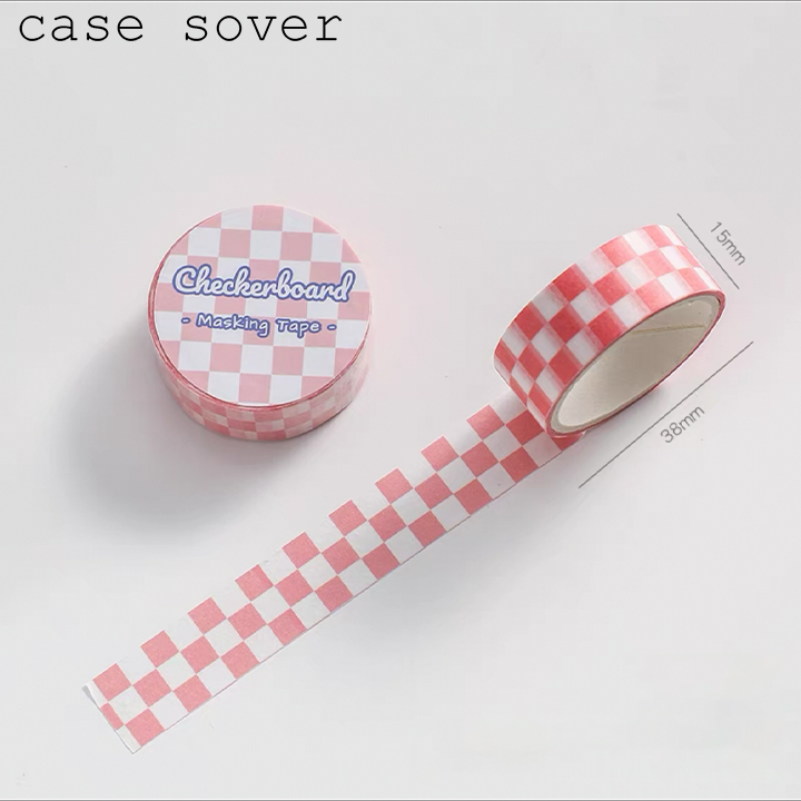 Cuộn WashiTape chủ đề Checkerboard trang trí Planner, Bullet Journal - Case Sover
