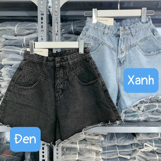 Quần Đùi Bò Cạp Cao Big Size Nữ,Quần Short Jean Bigsize Lưng Cao Dáng Xòe Chữ A Che Bụng Mã J5
