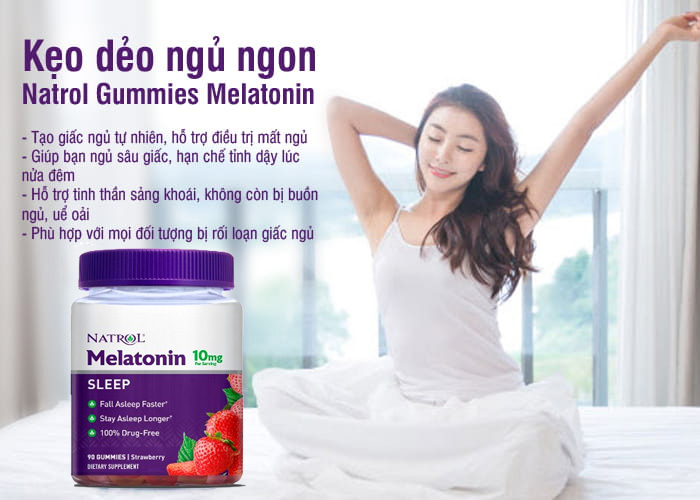 [HCM][90 VIÊN] Kẹo ngủ Natrol Melatonin Gummies 10mg