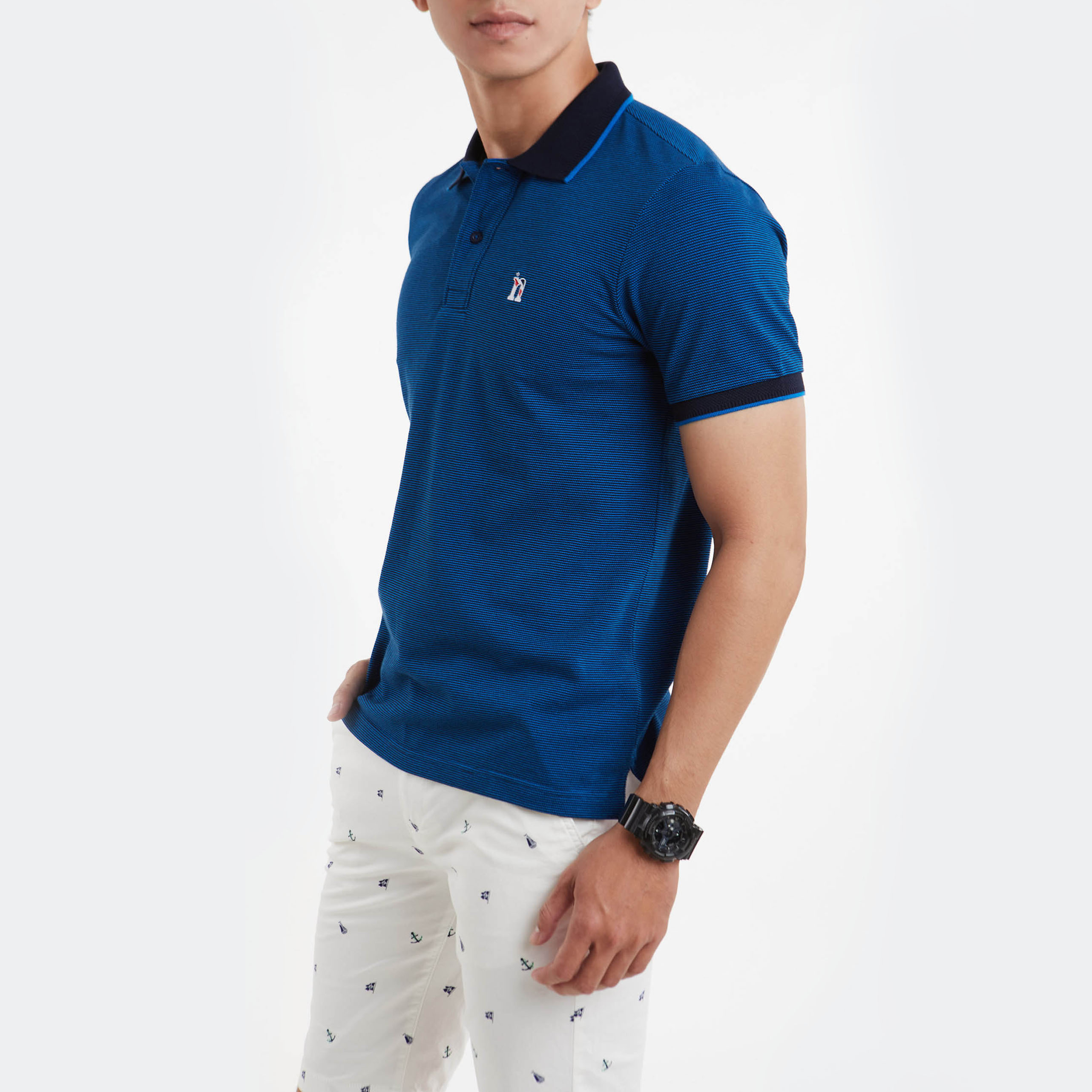 NINOMAXX Áo polo Basic Nam tay ngắn trơn phom slim có cổ 2009019