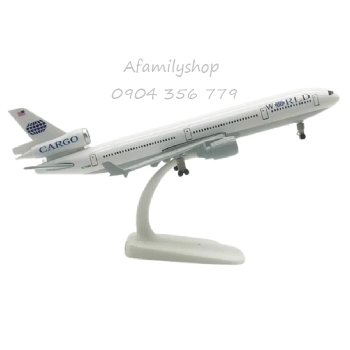 Mô hình máy bay World Airways Cargo MD-11 20cm có bánh xe