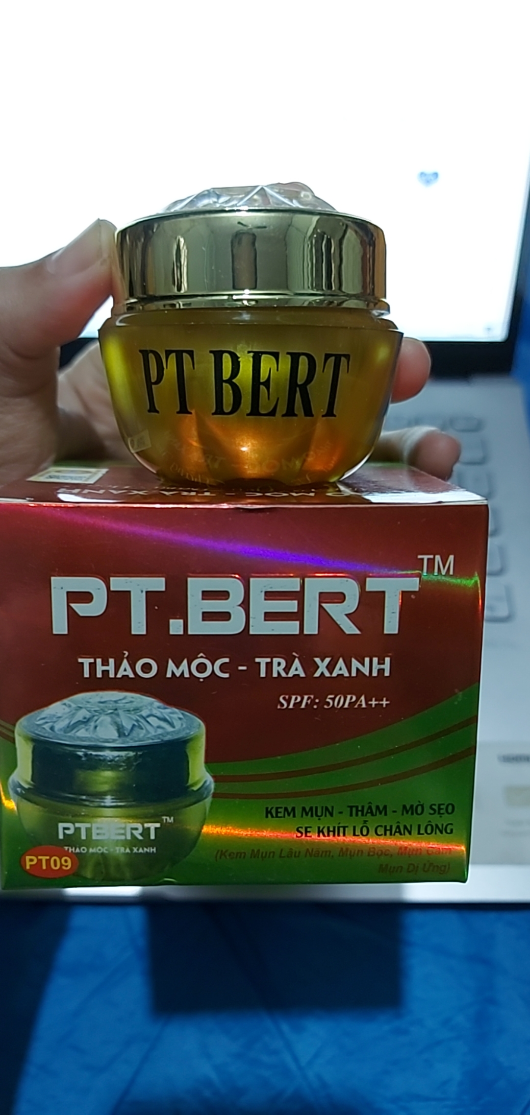 KEM THẢO MỘC TRÀ XANH PT.BERT HŨ 10G, 20G