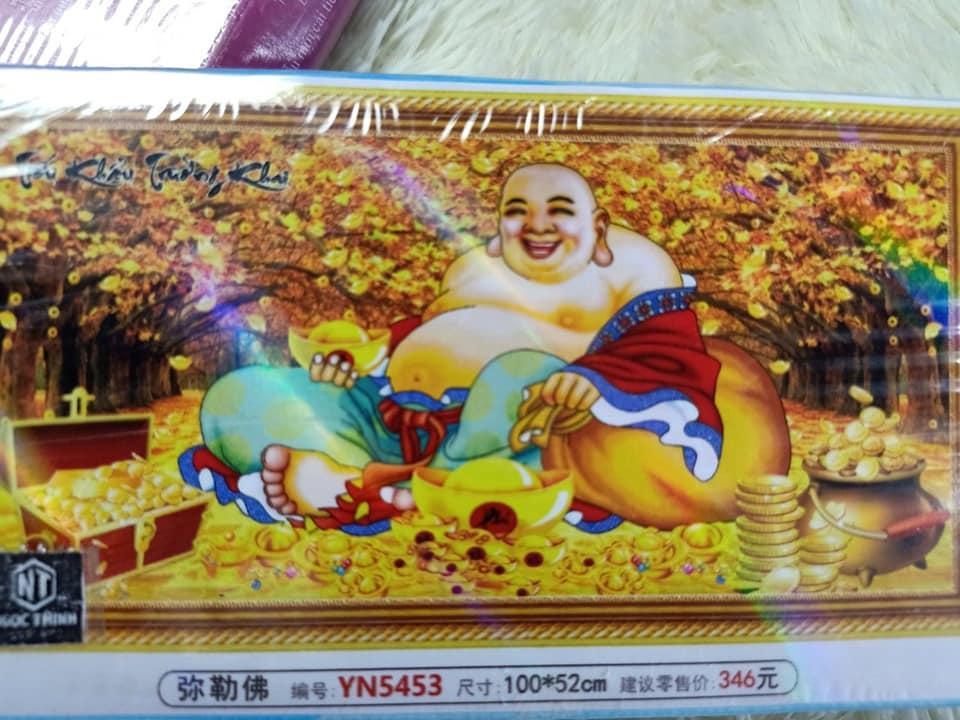 Tranh đính đá phật di lặc yn5453 kích thước 100 x 52 cm