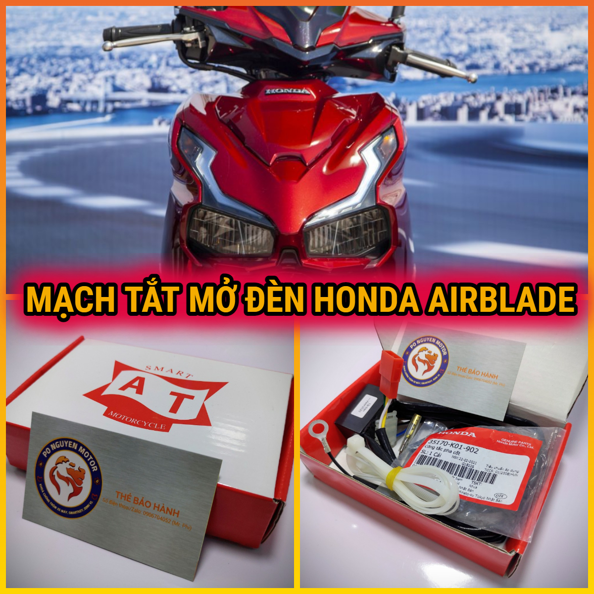 [HCM]MẠCH TẮT MỞ ĐÈN XE HONDA AIRBLADE 2023 (GIÁ ĐÃ BAO GỒM CÔNG TẮC PASSING SH)