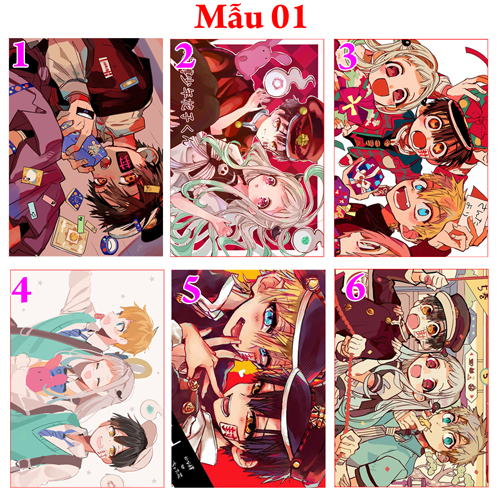 [HCM]Poster anime Jinbaku Shounen Hanako-Kun - Ác Quỷ Trong Nhà Vệ Sinh( Combo 1 set 6 cái poster giá 60k)