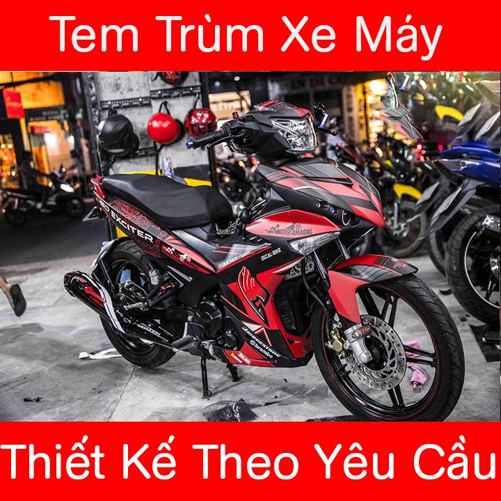 Tem Trùm Exciter 150 Đen Đỏ Nhám