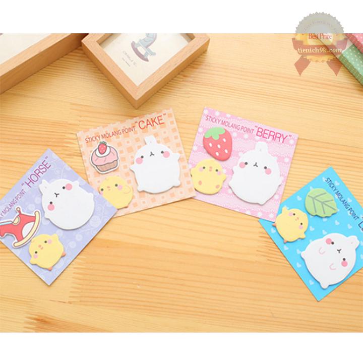 Combo 2 Bộ Giấy nhớ thỏ molang 3 mẫu – Giấy note ghi chú
