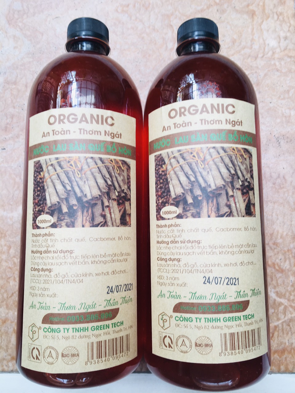 Nước Lau Sàn Quế Bồ Hòn 1000ml. Xua Đuổi Côn Trùng - An Toàn Cho Da - Cho Nhà Cửa Luôn Thơm Ngát.