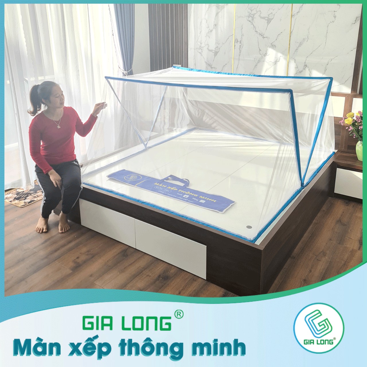 MÀN XẾP GẤP GỌN THÔNG MINH GIA LONG 1.8M x 2M