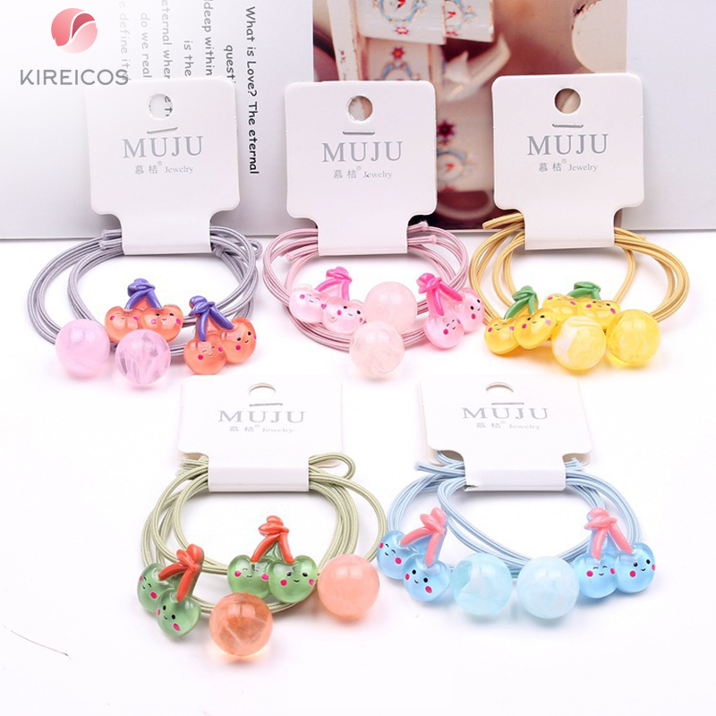 Set 2 sợi dây cột cột tóc cho bé hình trái cây b329