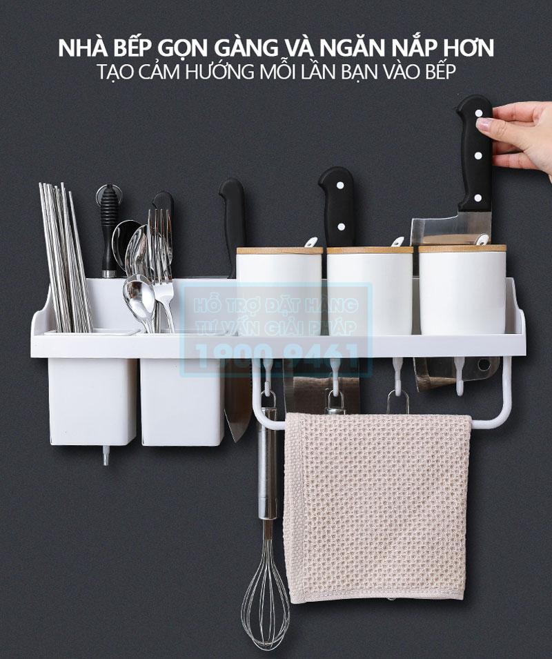 Kệ nhà bếp 2 hộp, có treo khăn 9270