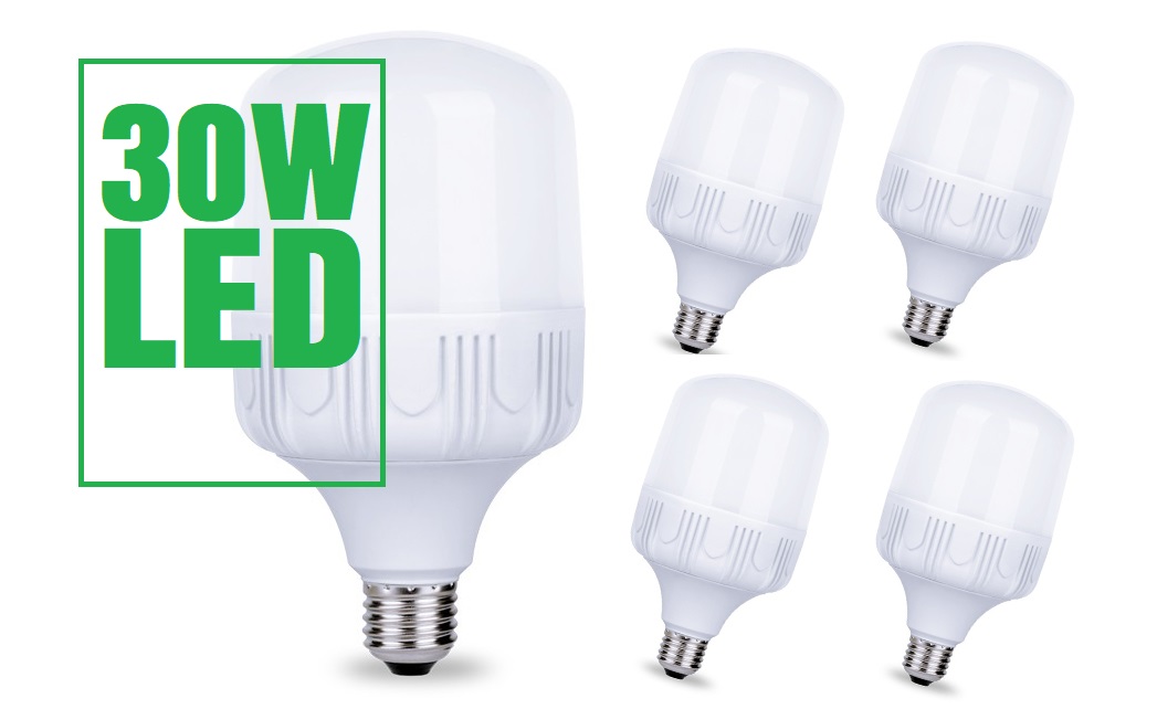 Bộ 5 Bóng đèn LED trụ 30W siêu sáng tiết kiệm điện - 5 bóng đèn LED trụ 30W