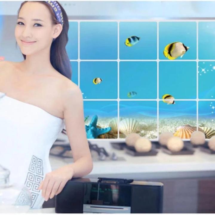 Decal giấy dán tường Dán Bếp Sticker Tranh Dán Tường - Đại dương xanh, decal dán tường bếp
