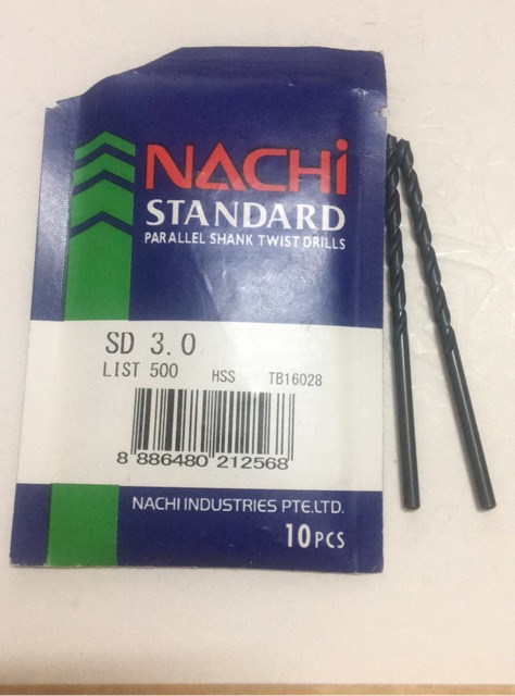 mũi khoan nachi 3mm đến 3.9mm 1 mũi