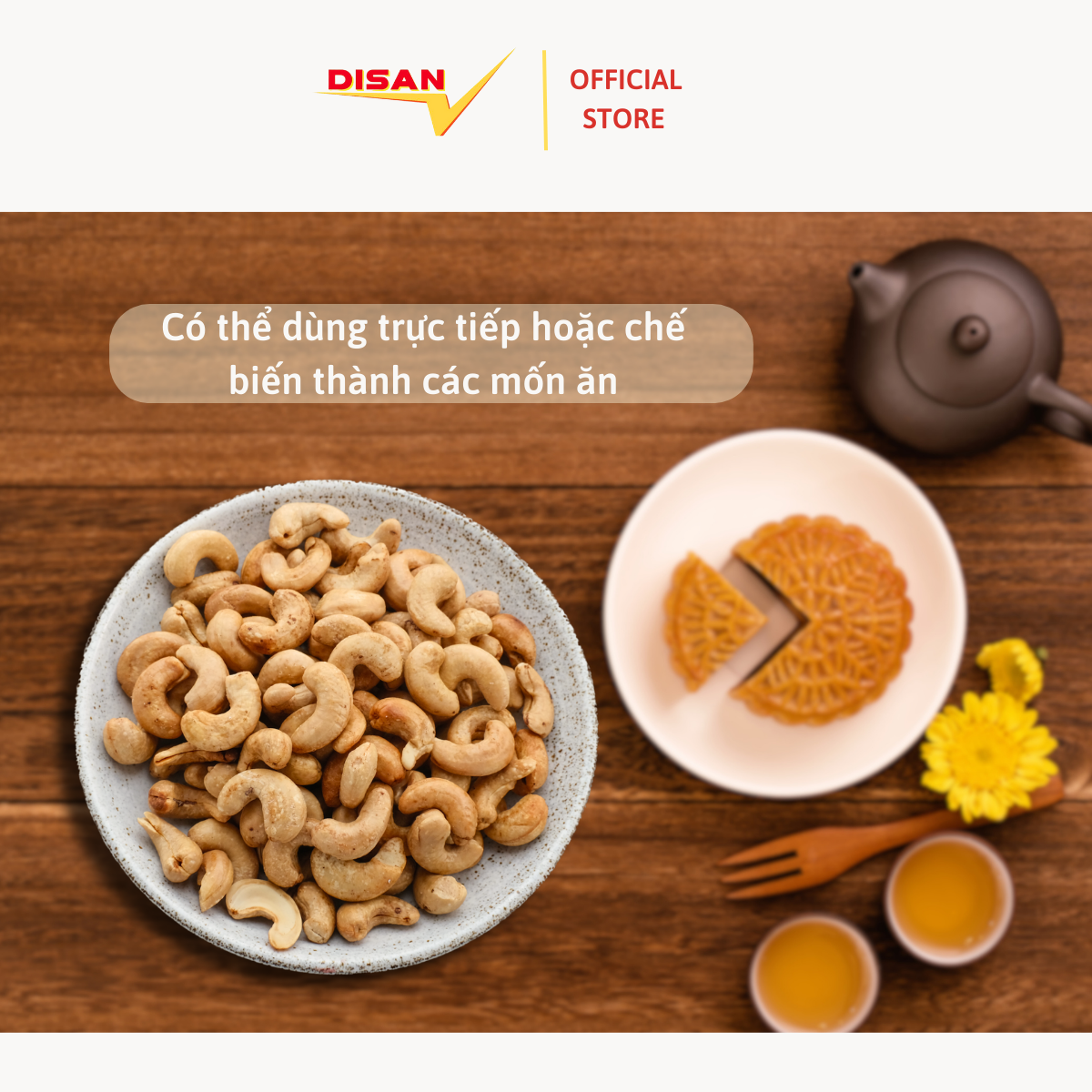 HẠT ĐIỀU XẾP HOA RANG MUỐI VỎ LỤA 500GR