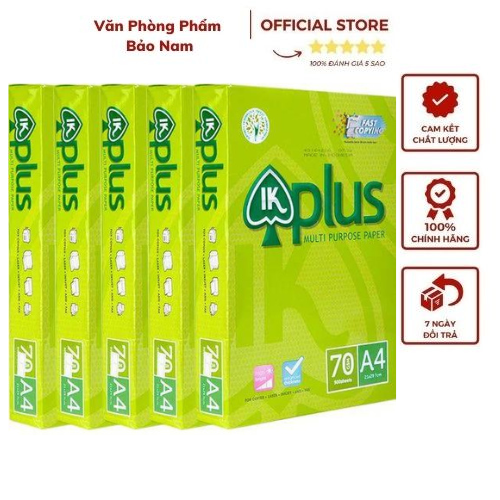 Giấy in ik plus a4 - đl 70gsm 500 tờ/1 tập đóng 1 thùng 5 tập